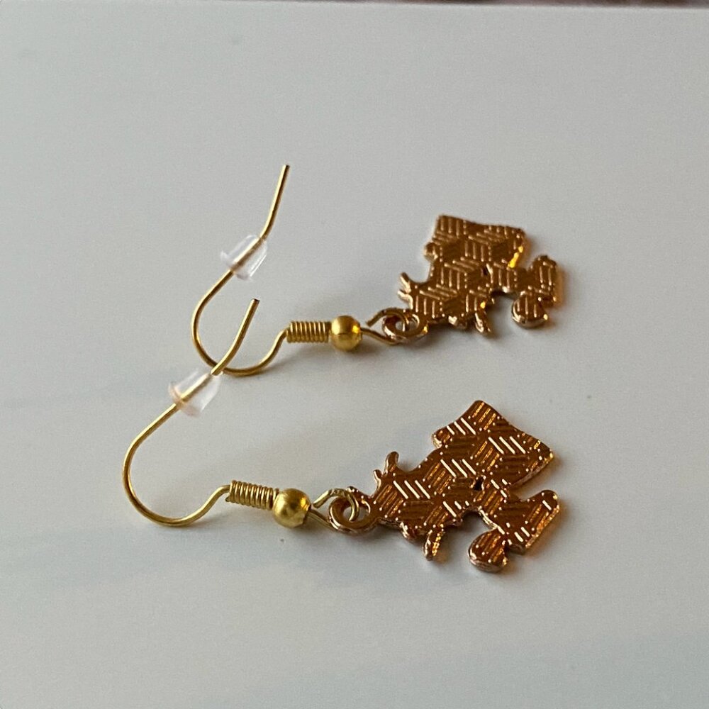 Handmade Woodstock Earrings STAINLESS STEEL Peanuts Snoopy - Picture 5 of 12